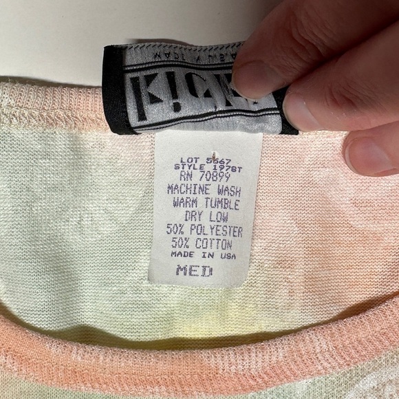 Vintage NWT Tee Shorts Set Pastel Watercolor Lace Hearts Cotton Blend USA Medium - Picture 14 of 15